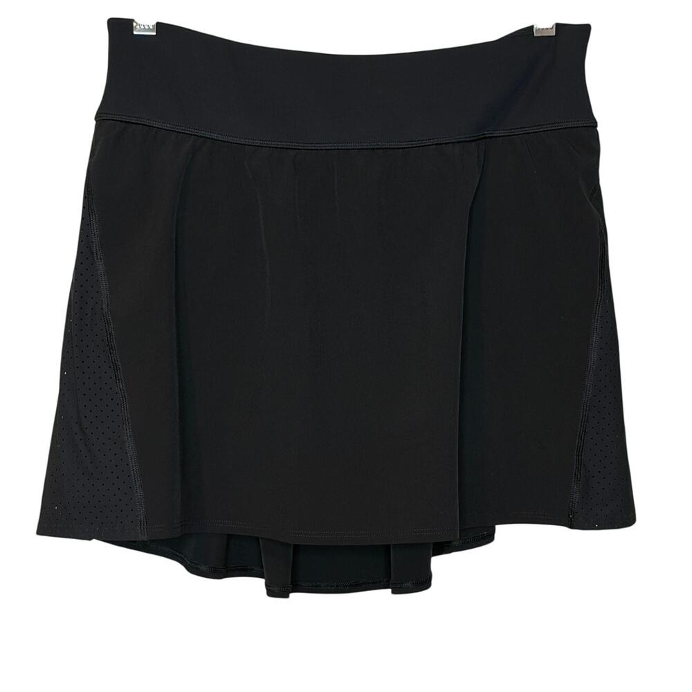 SPANX Get Moving Black Tennis Golf Pickleball Skort Built In Shorts L